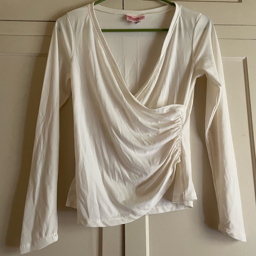 Pinup Couture white wrap top